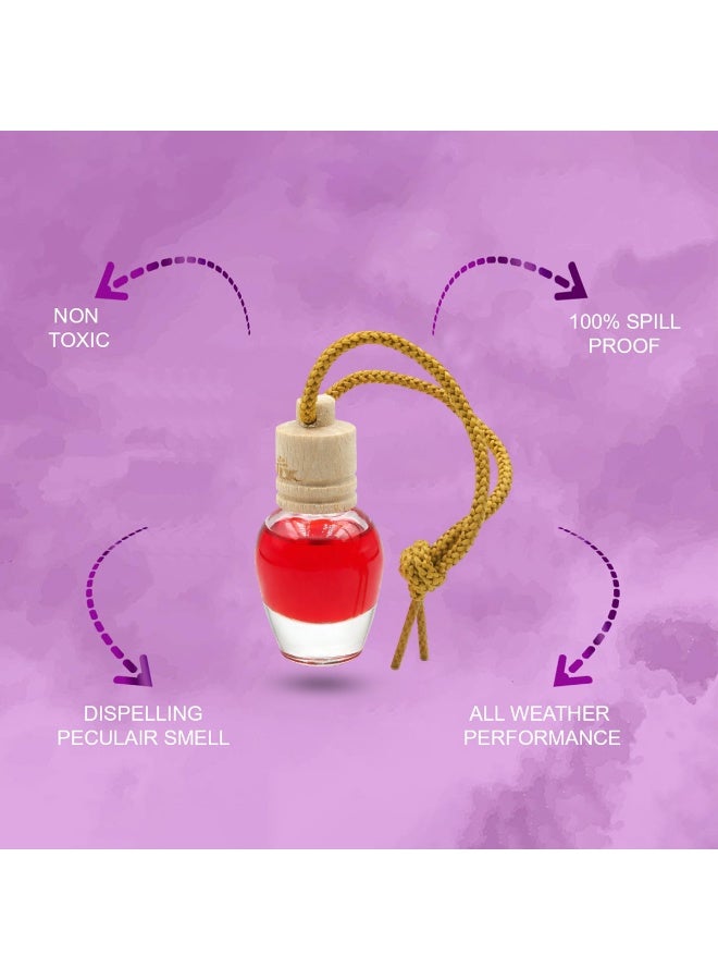 ELIXIR Hanging Car Air Freshener Strawberry Scent, Natural Essential Oil Diffuser Bottle, Alcohol-Free & Non-Toxic, Long-Lasting Fresh Fragrance for Car, Home & Office - Image 3